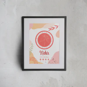 Alternative view of Kişiye Özel Doğum Haritası Posteri - Bahar Esintisi