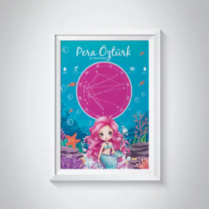 Kişiye Özel Doğum Haritası Posteri - Deniz Kızı