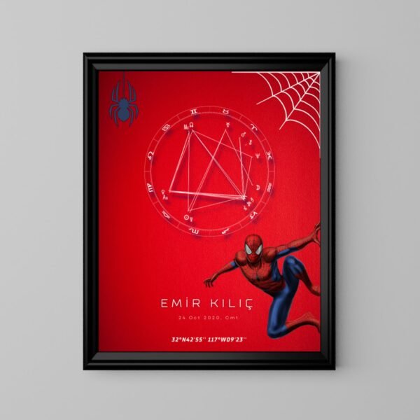 Kişiye Özel Doğum Haritası Posteri - Spiderman - Image 2