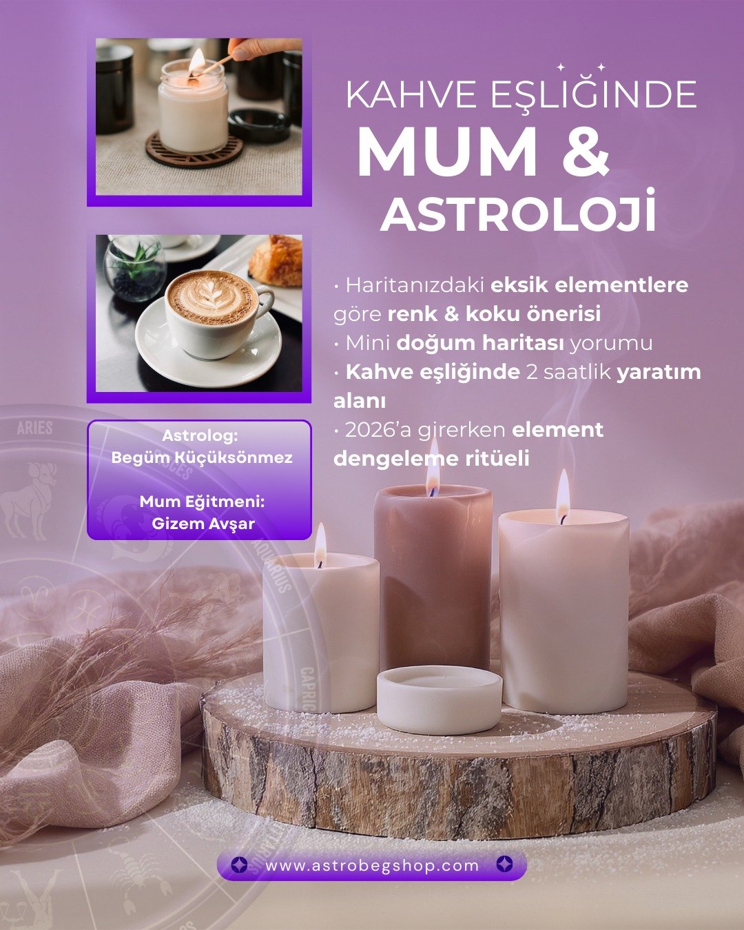Kahve Eşliğinde Mum & Astroloji Atölyesi | AstroBeg